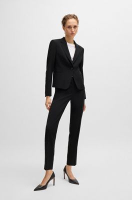 Regular-fit jacket in virgin wool, Black