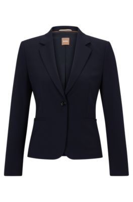 BOSS - Regular-fit ip-up jacket in virgin wool