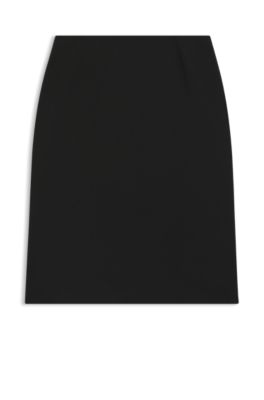 Virgin-wool pencil skirt in a slim fit, Black