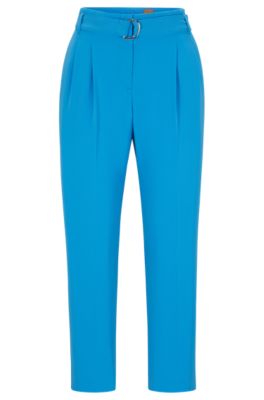 HUGO BOSS REGULAR-FIT CROPPED TROUSERS IN CREASE-RESISTANT CREPE