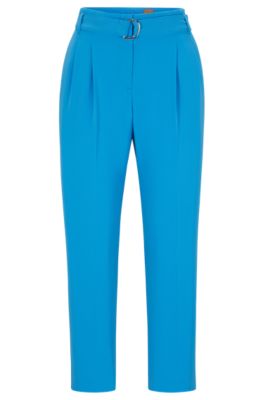 Hugo Boss Regular-fit Trousers In Japanese-made Crepe In Blue