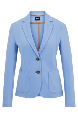 Slim-fit jacket in stretch fabric, Blue