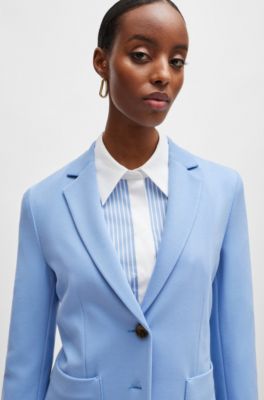 Slim-fit jacket in stretch fabric, Blue