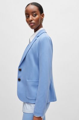 Slim-fit jacket in stretch fabric, Blue