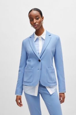 Slim-fit jacket in stretch fabric, Blue