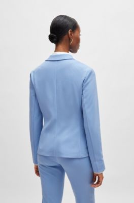 Slim-fit jacket in stretch fabric, Blue