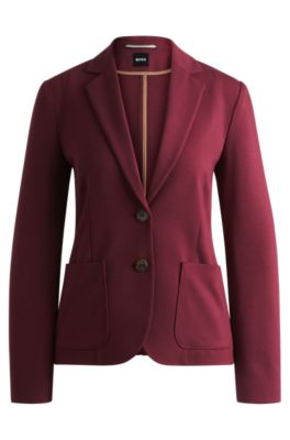 Hugo Boss Extra-slim-fit Jacket In Stretch Fabric In Dark Red
