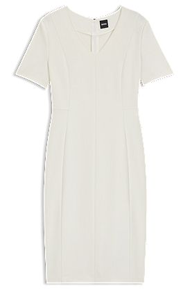 Robe en tissu stretch à col V