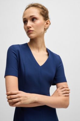 Stretch-fabric dress in a slim fit, Light Blue