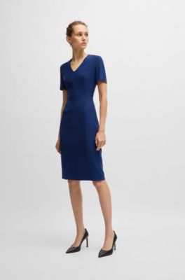 Stretch-fabric dress in a slim fit, Light Blue