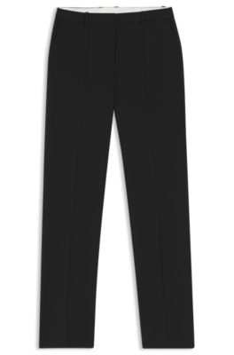 Regular-fit pants in Italian-made virgin wool, Black