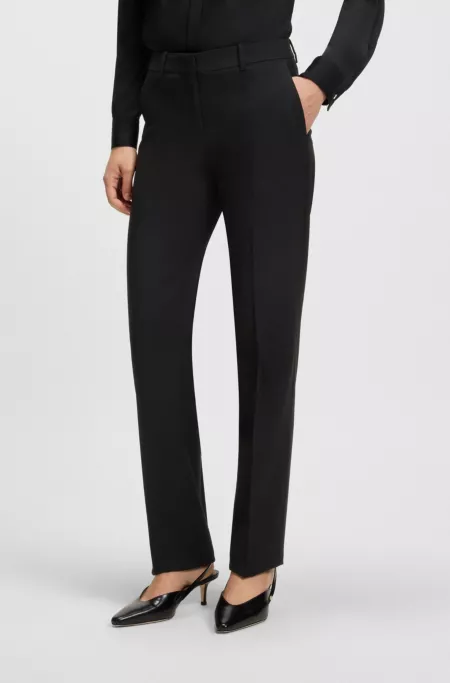 Straight-leg trousers in virgin wool