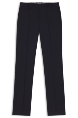 Regular-fit pants in Italian-made virgin wool, Dark Blue