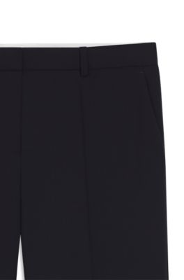 Straight-leg trousers in virgin wool, Dark Blue