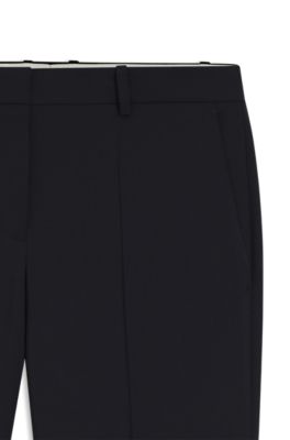 Regular-fit pants in Italian-made virgin wool, Dark Blue