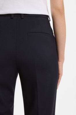 Regular-fit pants in Italian-made virgin wool, Dark Blue