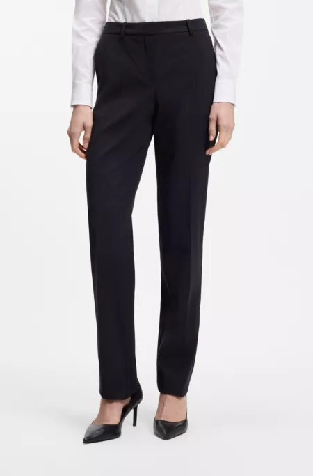 Straight-leg trousers in virgin wool
