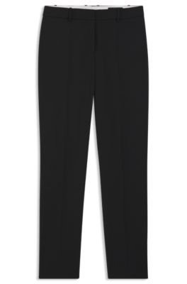 Regular-fit trousers in virgin wool, Black
