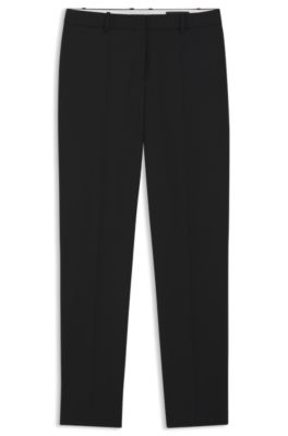 Regular-fit pants in Italian-made virgin wool, Black