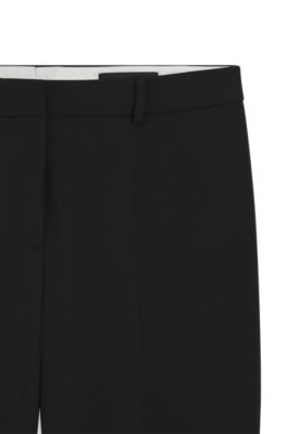 Regular-fit trousers in virgin wool, Black