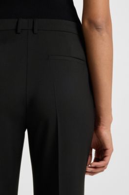 Regular-fit pants in Italian-made virgin wool, Black