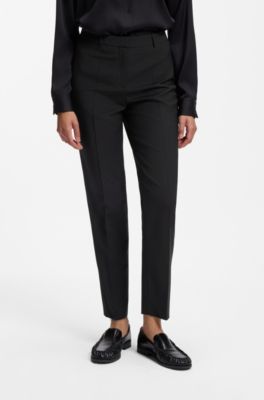 Regular-fit pants in Italian-made virgin wool, Black