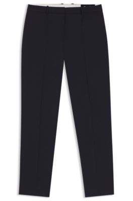 Pantalon Regular en laine vierge italienne, Bleu fonc&eacute;