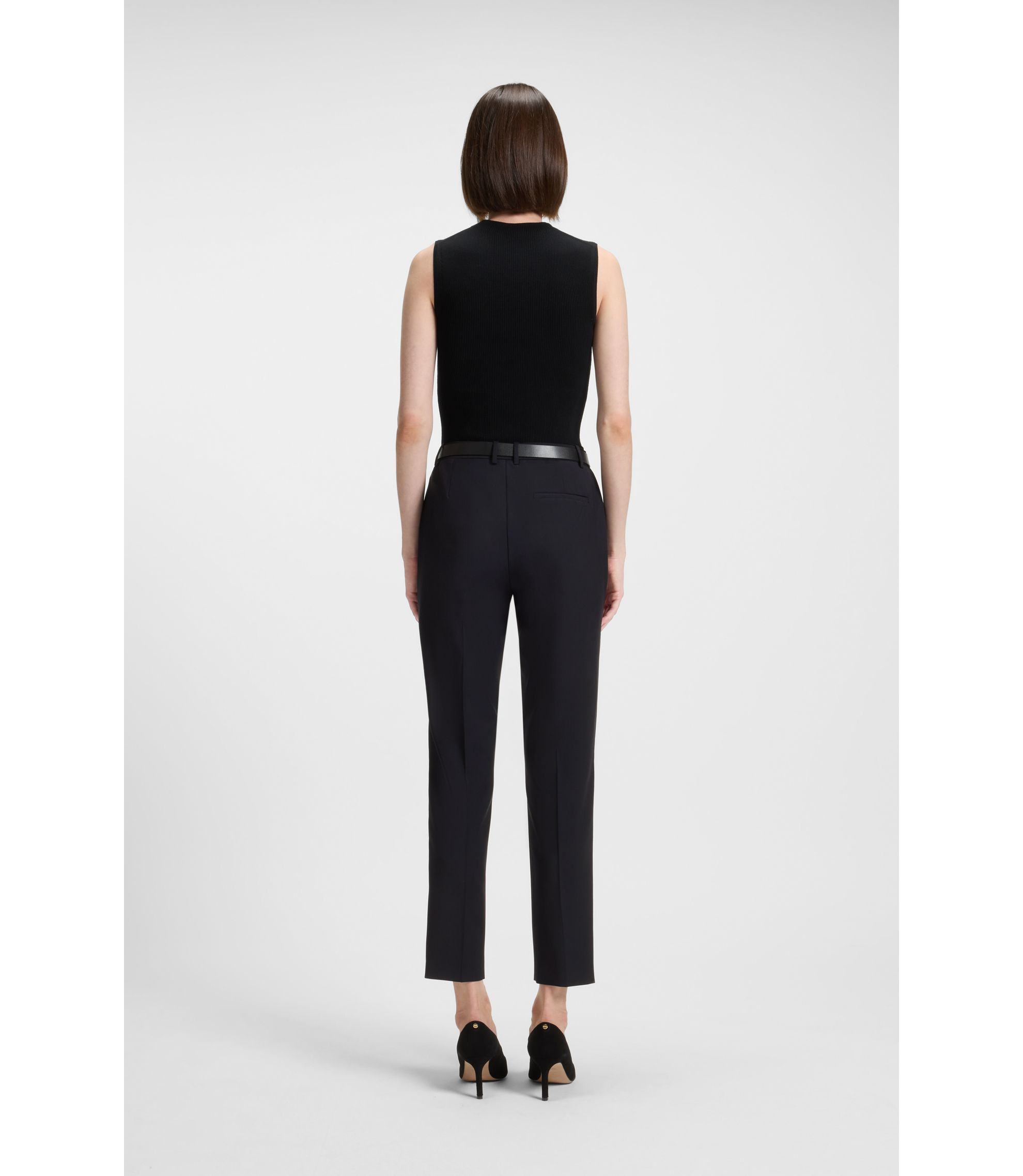 BOSS - Regular-fit tapered-leg trousers in Italian virgin