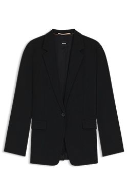 Regular-fit jacket in crease-resistant crepe