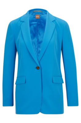 Hugo Boss Regular-fit Jacket In Japanese Crepe With Natural Stretch In Blue