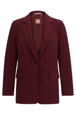 Hugo Boss Regular-fit Jacket In Japanese Crepe With Natural Stretch In Light Red