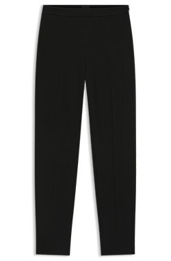 Regular-fit pants in stretch fabric with a tapered leg