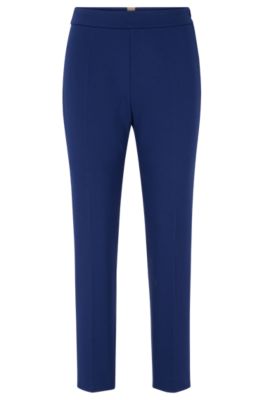 HUGO BOSS REGULAR-FIT TROUSERS IN STRETCH FABRIC WITH TAPERED LEG