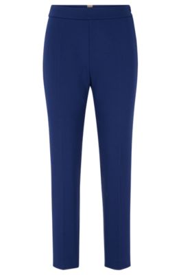 Hugo Boss Regular-fit Trousers With A Tapered Leg In Dark Blue