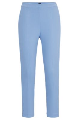 Hugo Boss Regular-fit Trousers In Stretch Fabric With Tapered Leg In Blue