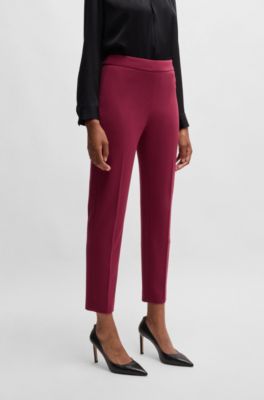 Regular-fit trousers in stretch fabric, Dark Red