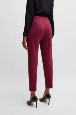 Regular-fit trousers in stretch fabric, Dark Red