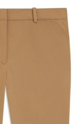 Regular-fit trousers in stretch-cotton twill, Beige