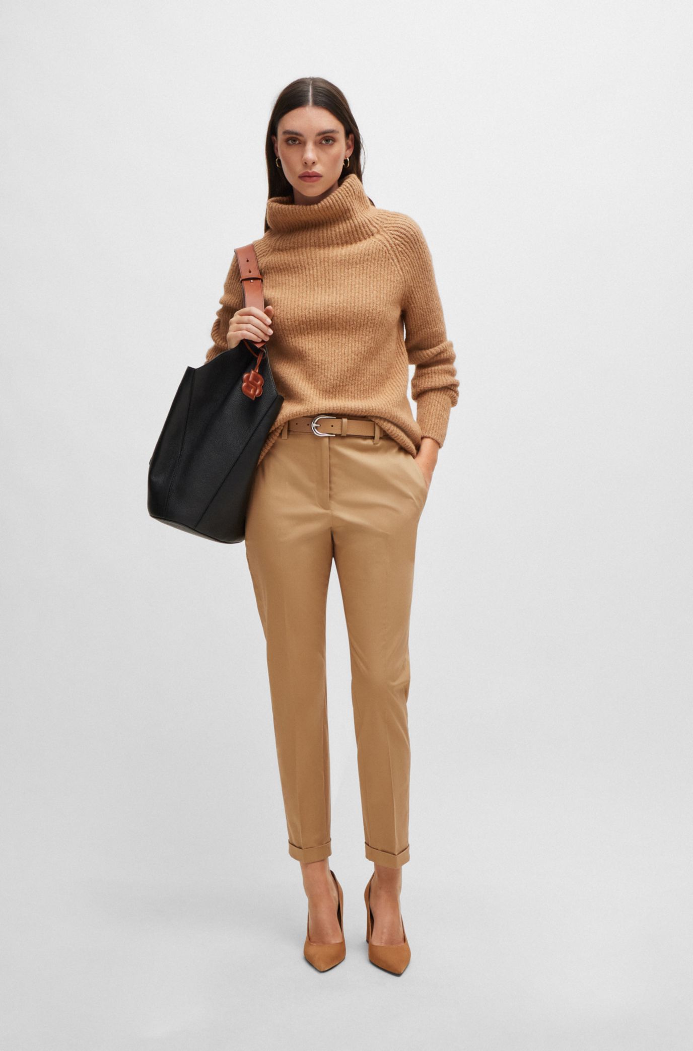 BOSS - Relaxed-fit gender-neutral trousers in cotton twill