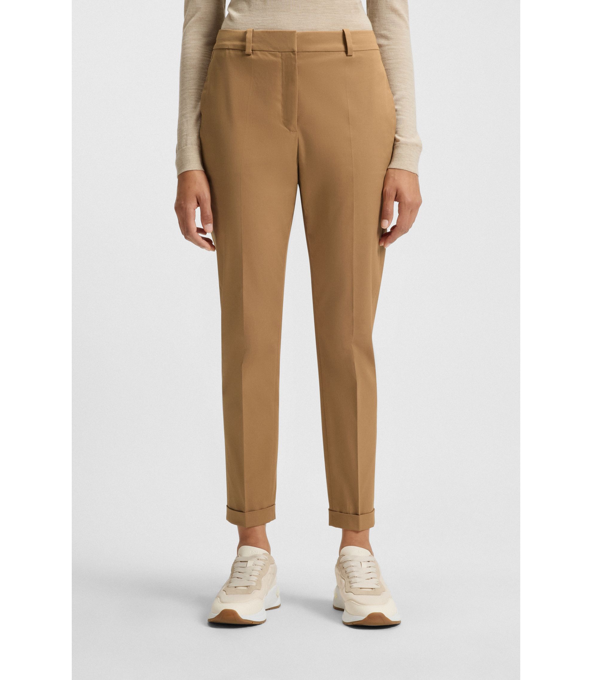 Regular-Fit Trousers In Stretch-Cotton Twill by Hugo Boss