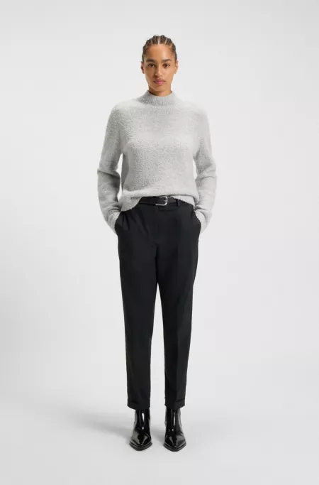Regular-fit trousers in stretch-cotton twill