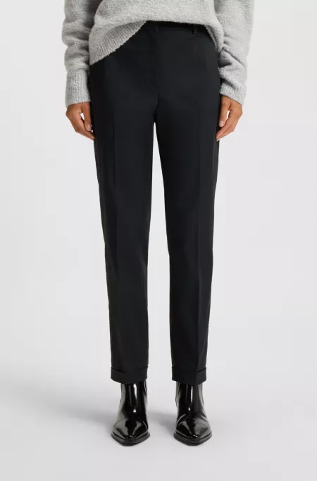 Regular-fit trousers in stretch-cotton twill