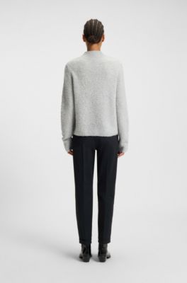 Pantalon Regular en twill de coton stretch, Bleu fonc&eacute;