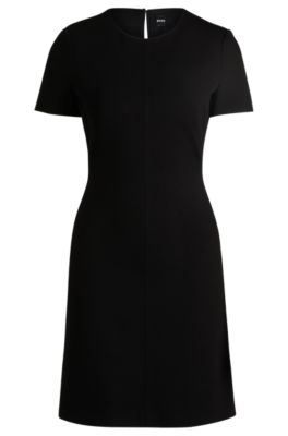 Hugo Boss■Scoop-neck dress■ストレッチファブリック BOSS - Scoop-neck dress in herringbone stretch fabric