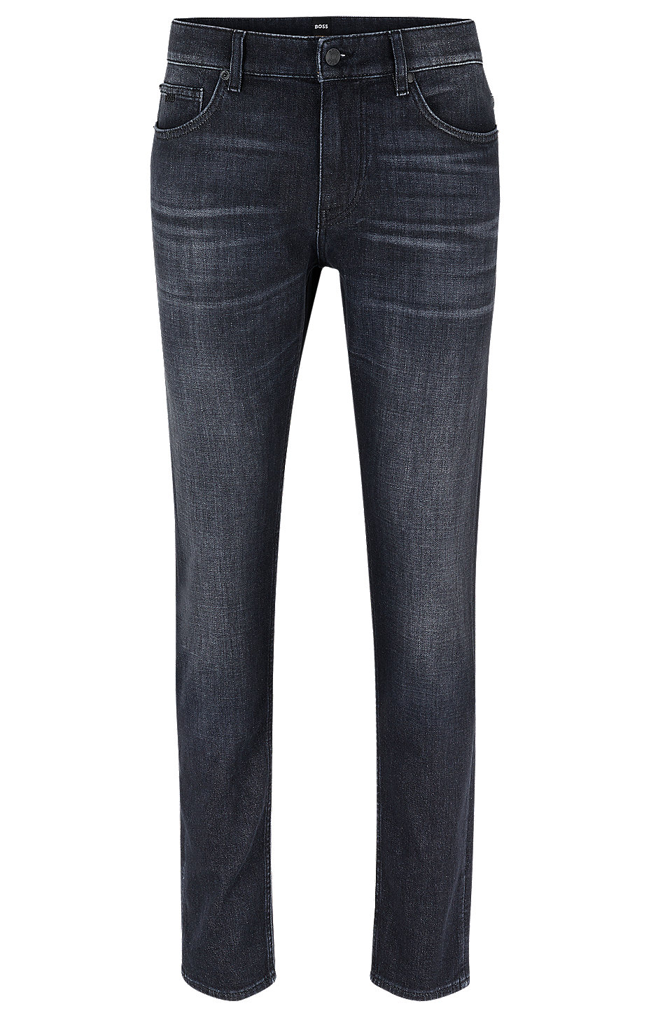 BOSS - Slim-fit jeans in super-soft gray Italian denim