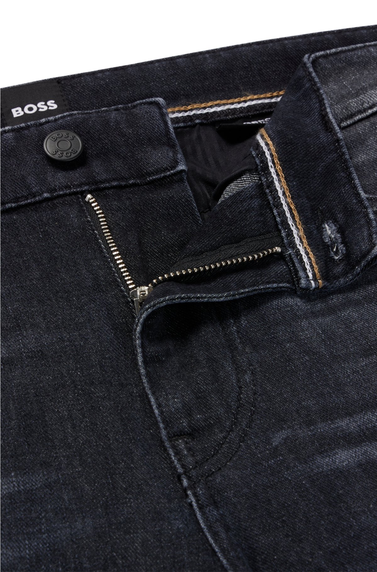BOSS - Slim-fit jeans in super-soft gray Italian denim