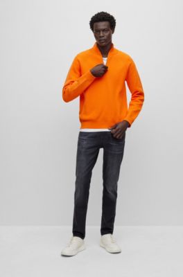 BOSS - Slim-fit jeans in super-soft gray Italian denim