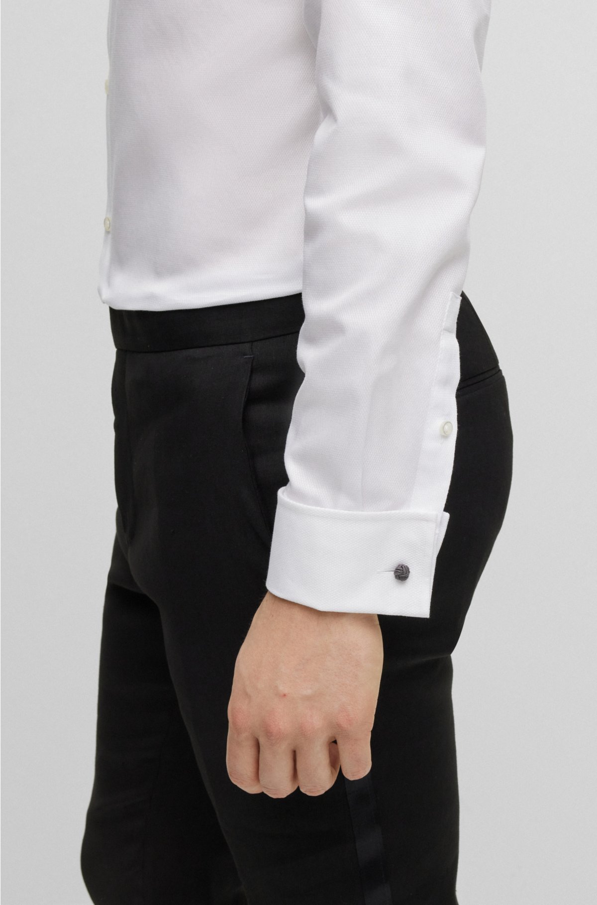 BOSS - Slim-fit shirt in structured cotton