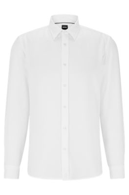 BOSS - Slim-fit shirt in Oxford-weave material