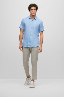 short sleeve dress shirts canada Short Sleeve Snap Button Casual Shirt